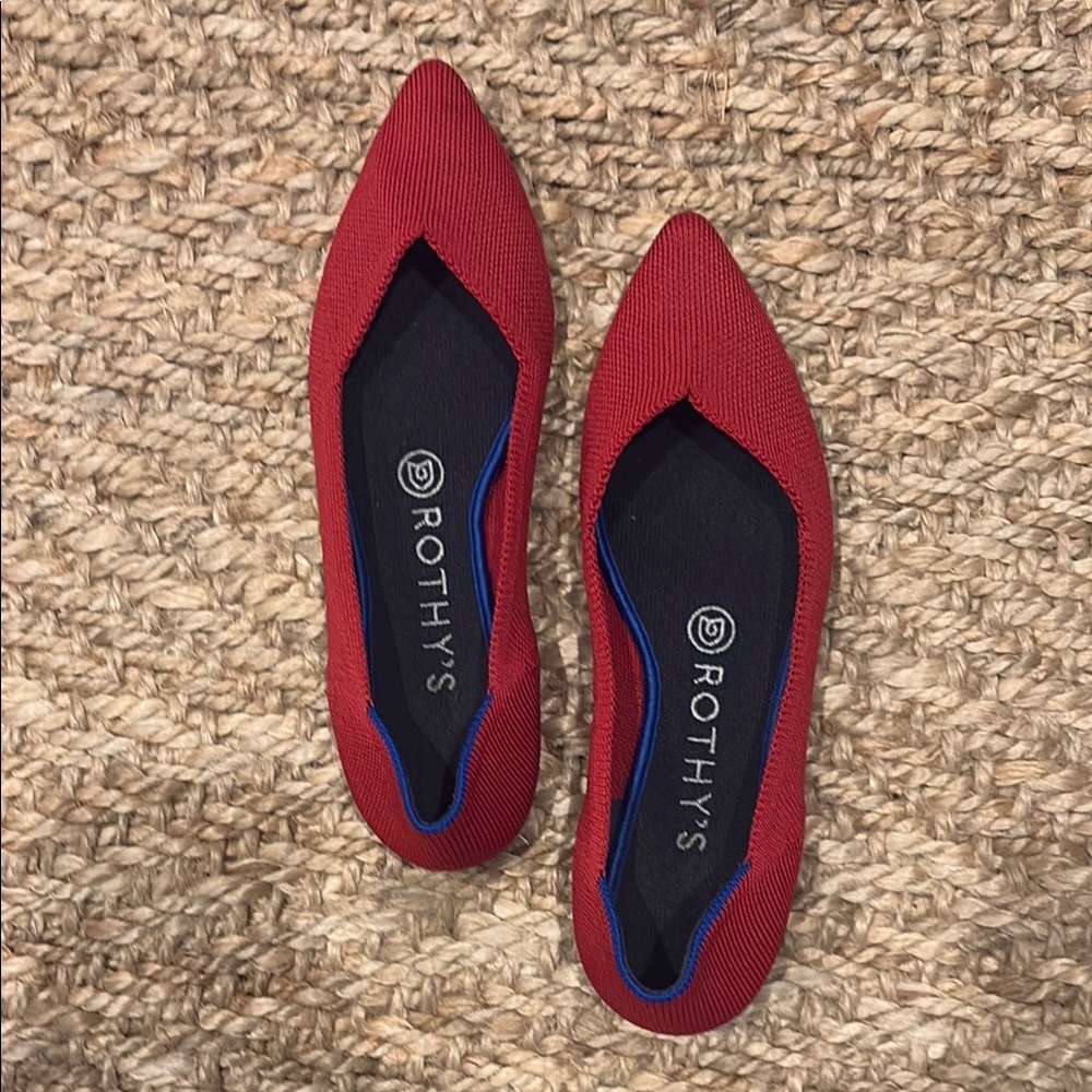 Rothy's original Red Women's pointy toe Flats